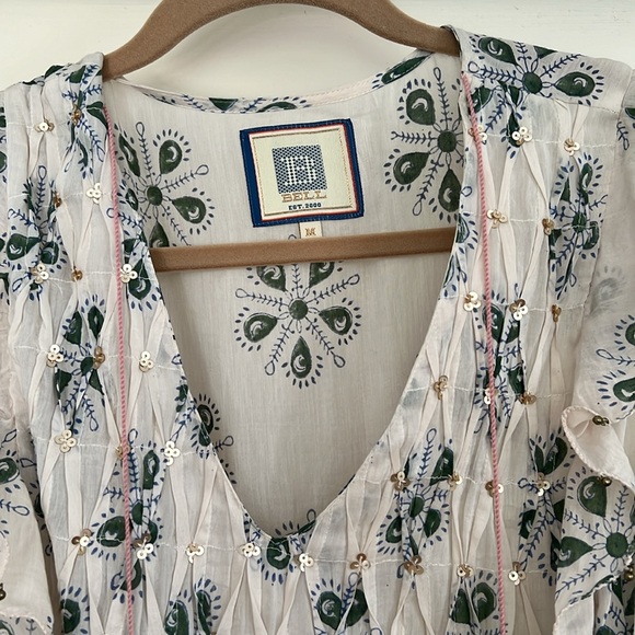 Floral Maxi Dress in White and Blue - Picture 3 of 3